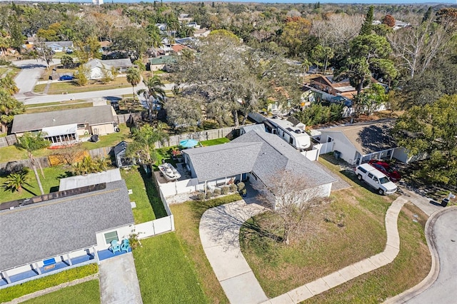 bird's eye view with a residential view