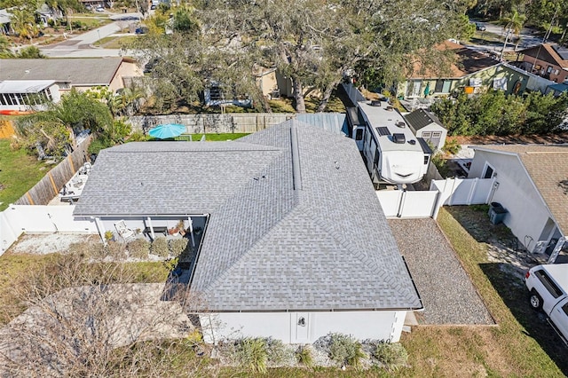 bird's eye view with a residential view