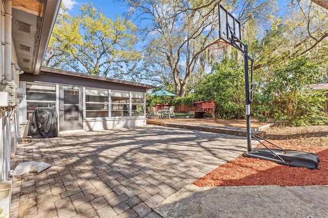 view of patio / terrace featuring a wooden deck