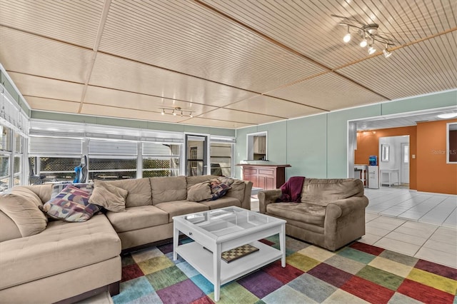 interior space with wooden ceiling