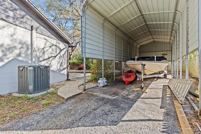 view of car parking with a detached carport