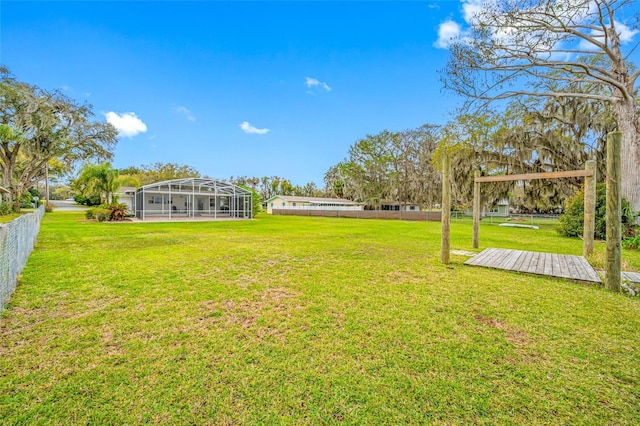 view of yard with fence