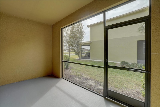 view of unfurnished sunroom