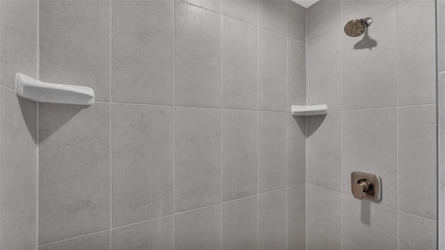 details with a tile shower