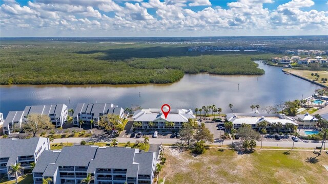 611 Destiny Dr Unit 304, Ruskin, FL 33570 - aerial perspective of suburban area featuring a large body of water