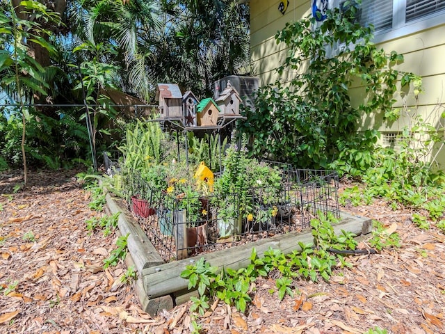 view of yard featuring a garden