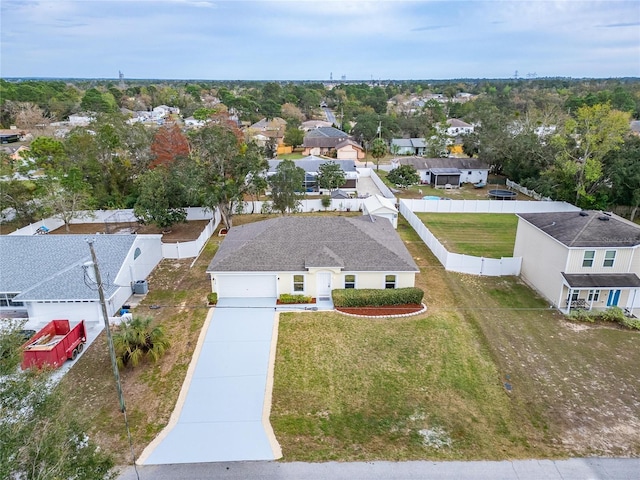 aerial view with a residential view