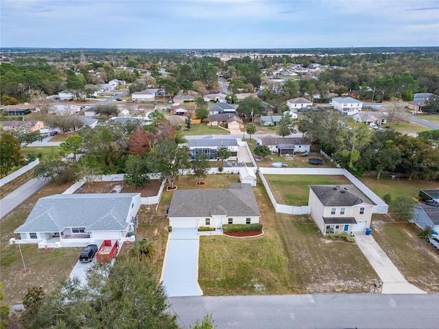 birds eye view of property with a residential view