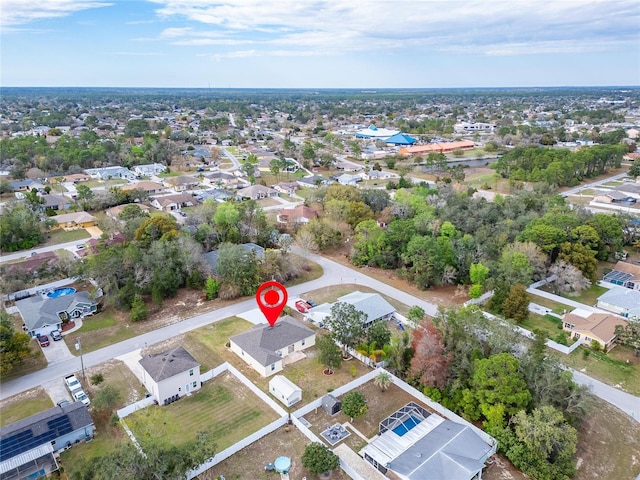 aerial view with a residential view