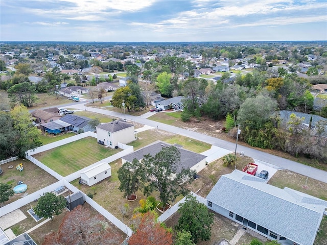 aerial view with a residential view