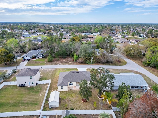 drone / aerial view with a residential view