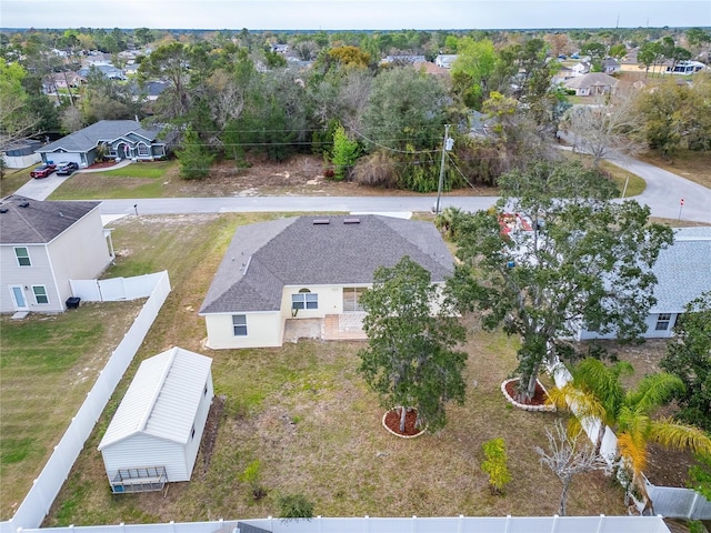 aerial view with a residential view