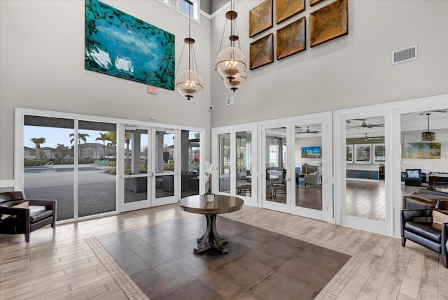 building lobby featuring visible vents