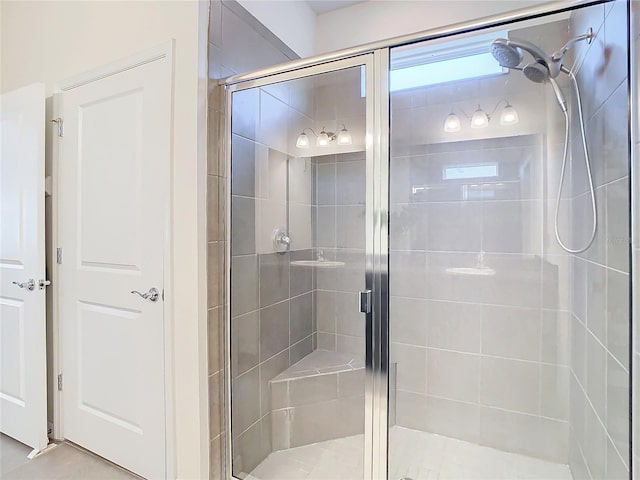 full bathroom featuring a stall shower