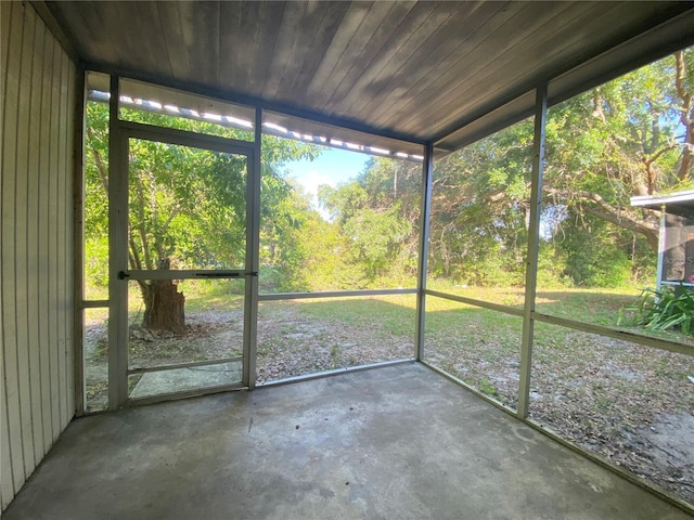 view of unfurnished sunroom