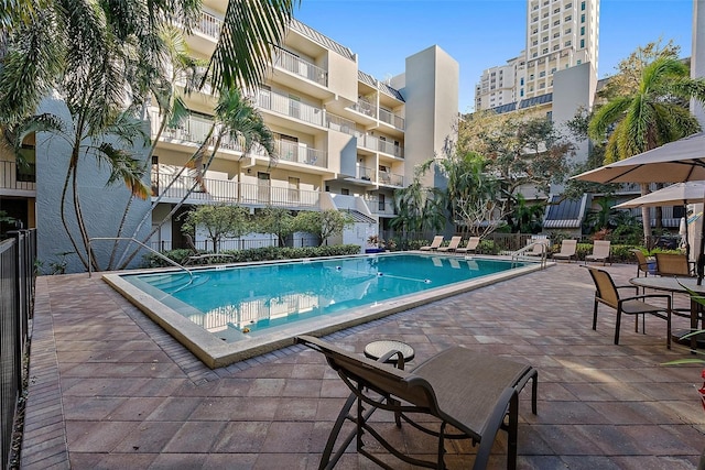 pool featuring a patio