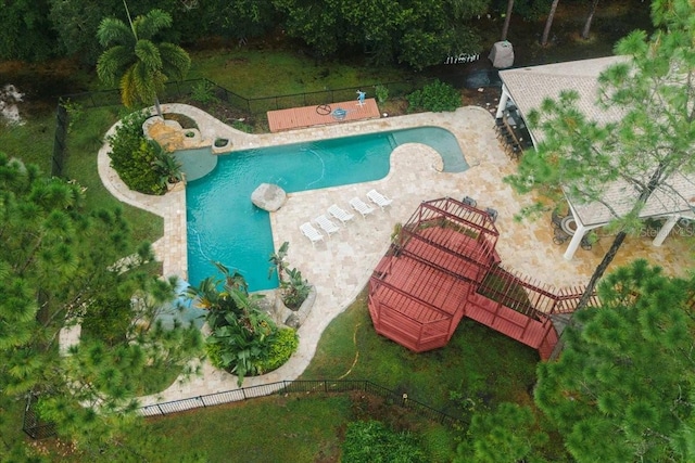 community pool with fence