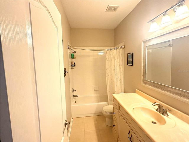 3128 Bayshore Oaks Dr, Tampa, FL 33611 - full bathroom featuring vanity, tile patterned flooring, and shower / bath combination with curtain