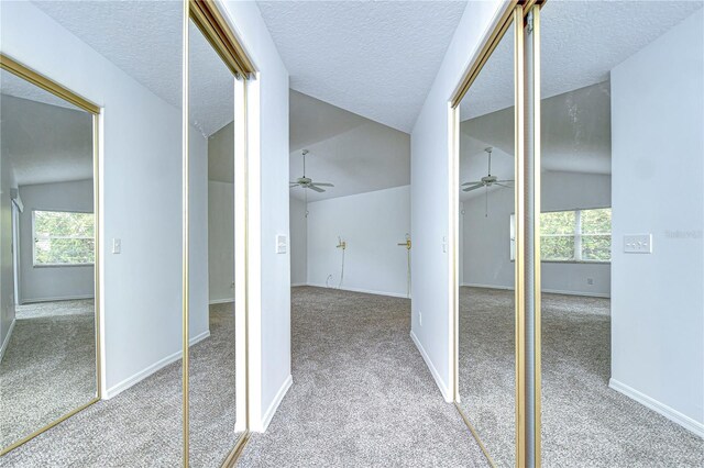 hall with carpet floors, plenty of natural light, and baseboards