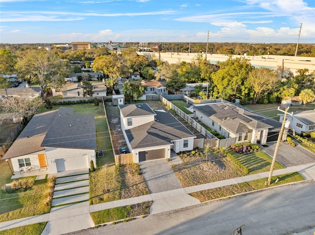 drone / aerial view with a residential view