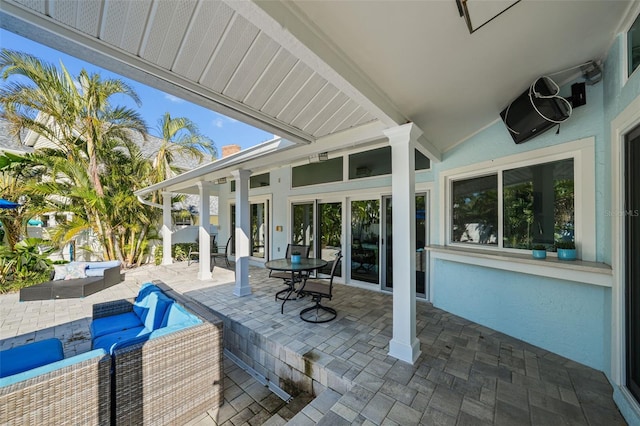 view of patio / terrace with an outdoor living space