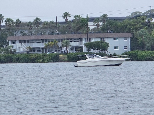 view of water feature featuring a dock