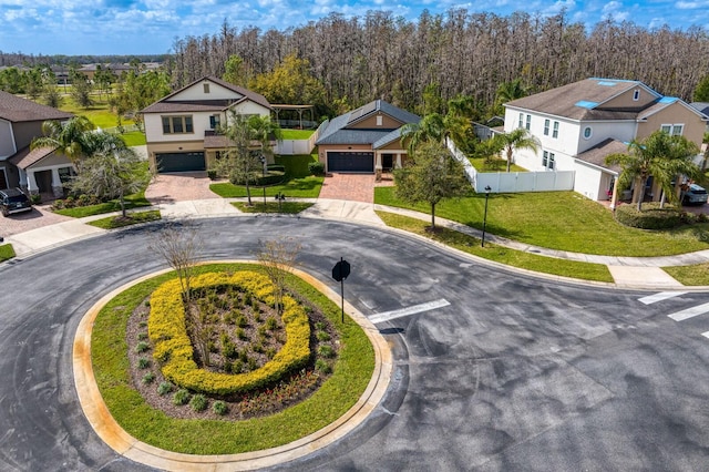 drone / aerial view with a residential view