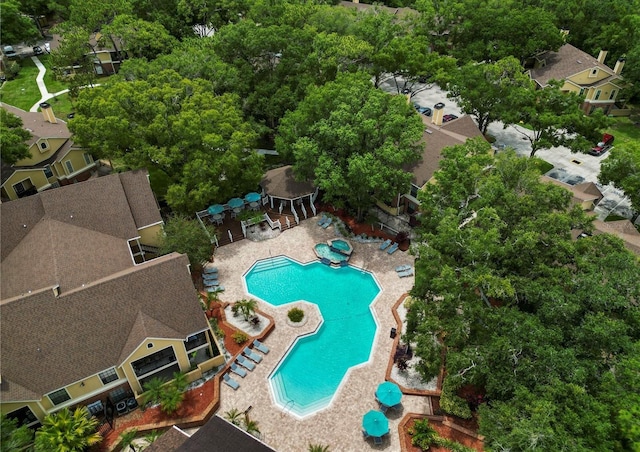 birds eye view of property featuring a residential view