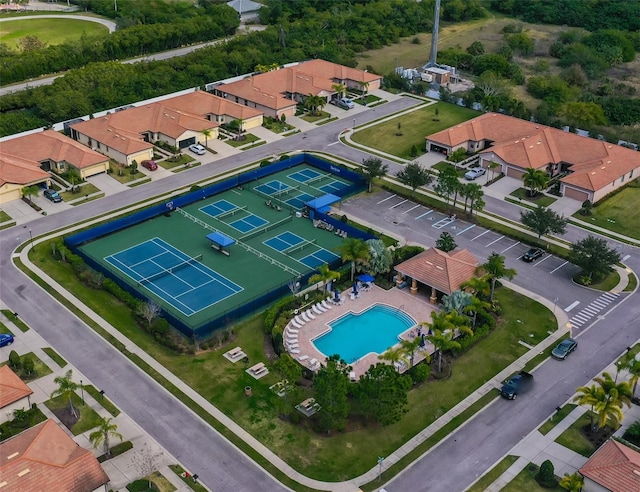 bird's eye view with a residential view