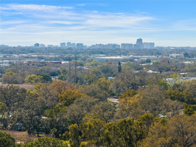 aerial view featuring a view of city