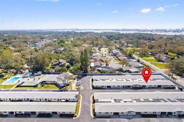 bird's eye view with a residential view