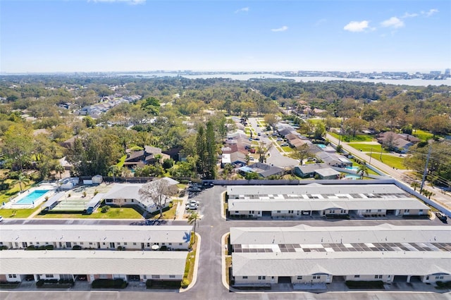 drone / aerial view with a residential view