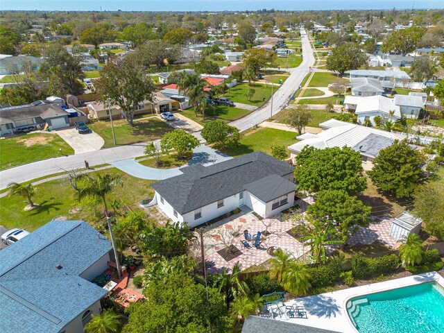 aerial view with a residential view