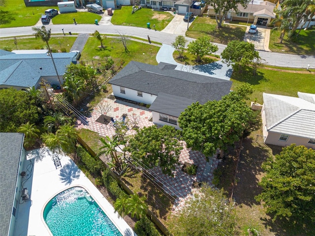 aerial view featuring a residential view