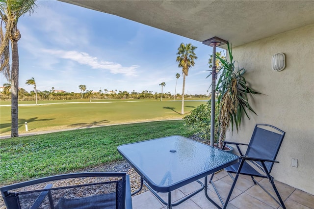 view of patio featuring view of golf course