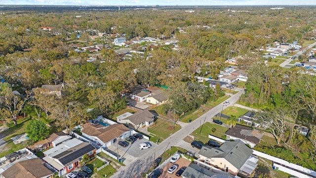 bird's eye view with a view of trees and a residential view