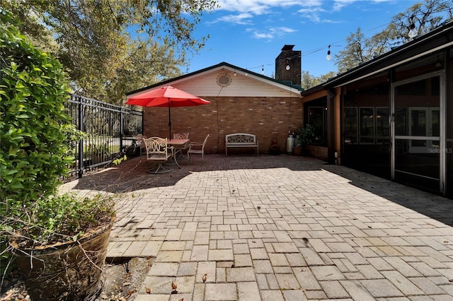 view of patio with fence