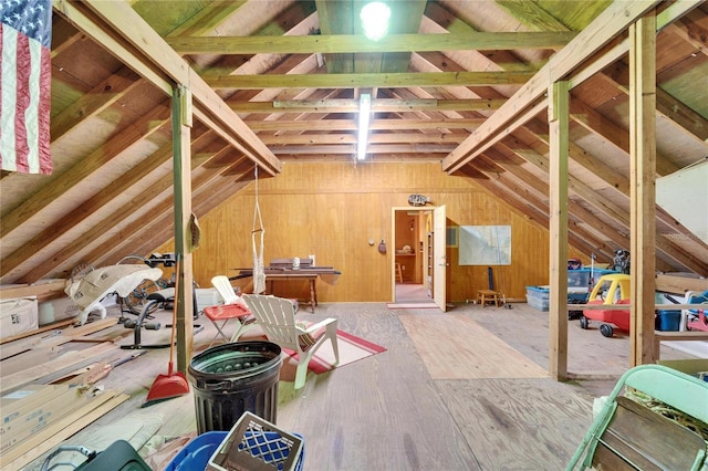 view of unfinished attic