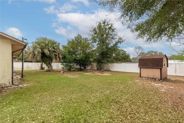 12172 SE 96th Ter, Belleview, FL 34420 - view of yard with a fenced backyard, an outdoor structure, and a shed