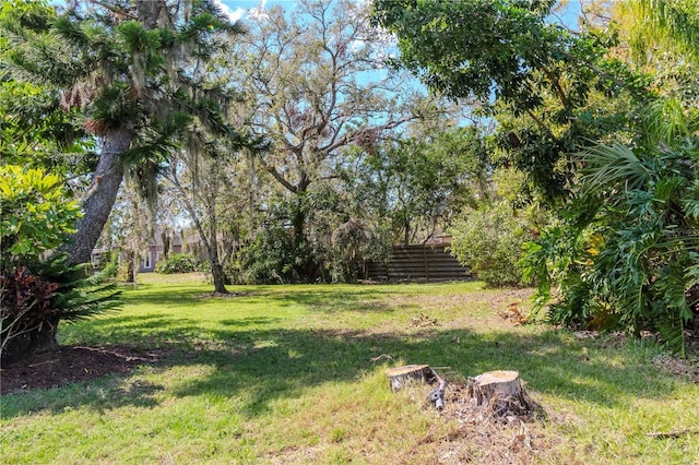 view of yard with fence