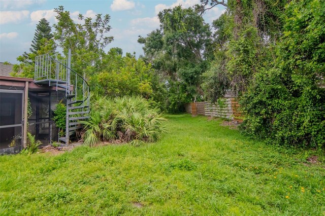 5101 Estates Cir, Sarasota, FL 34243 - view of grassy yard featuring stairway