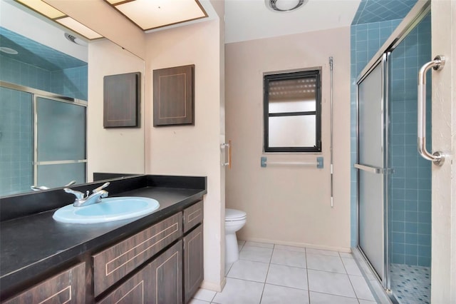 5101 Estates Cir, Sarasota, FL 34243 - full bathroom with a shower stall, vanity, and tile patterned floors