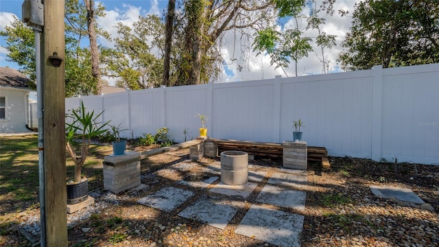 view of patio with a fenced backyard