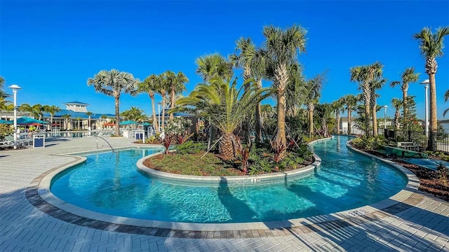 pool featuring fence