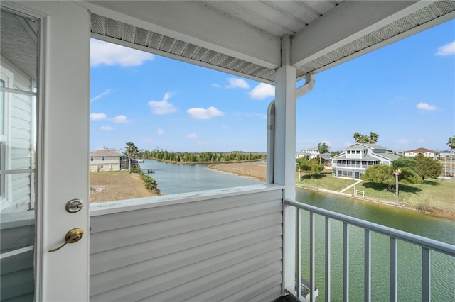 balcony with a water view