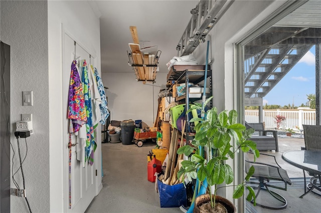 view of storage area