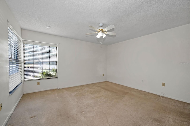 2446 Bentley Dr, Palm Harbor, FL 34684 - spare room with a textured ceiling, a ceiling fan, and light carpet