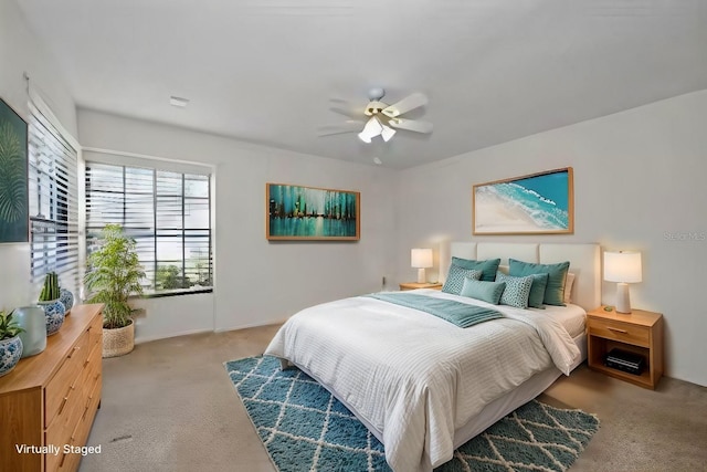 2446 Bentley Dr, Palm Harbor, FL 34684 - bedroom with carpet floors and a ceiling fan
