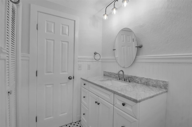 7 Georgia Ave, Crystal Beach, FL 34681 - bathroom with vanity and wainscoting
