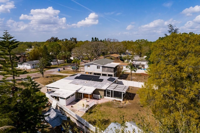 aerial view with a residential view